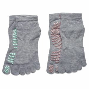 Gaiam Grippy Yoga Socks Plaster/Mint 2-Pack