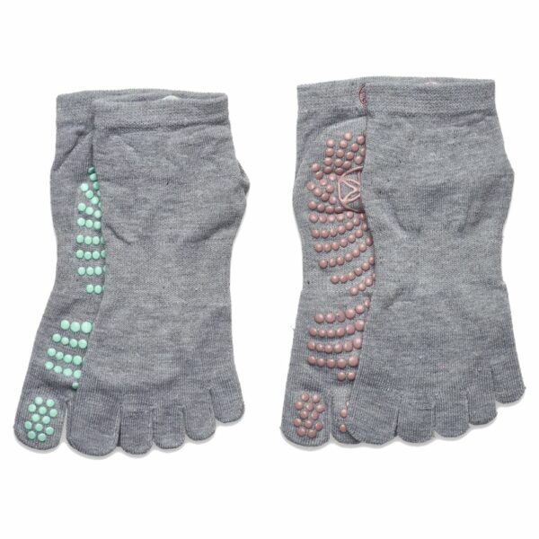 Gaiam Grippy Yoga Socks Plaster/Mint 2-Pack