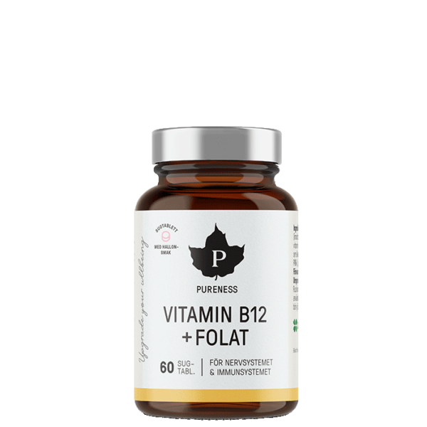 Vitamin B12 Plus Folat Bringebær 60 sugetabletter