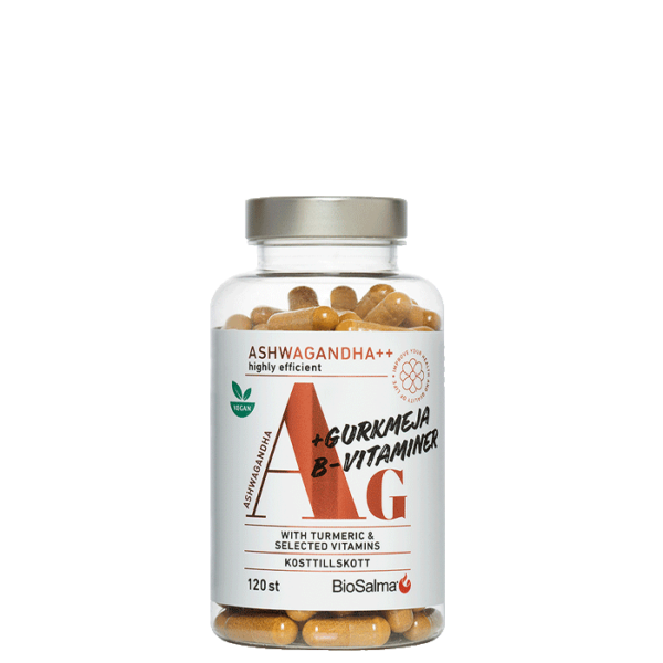 Ashwagandha Plus Gurkemeie B-vitaminer 120 kapsler