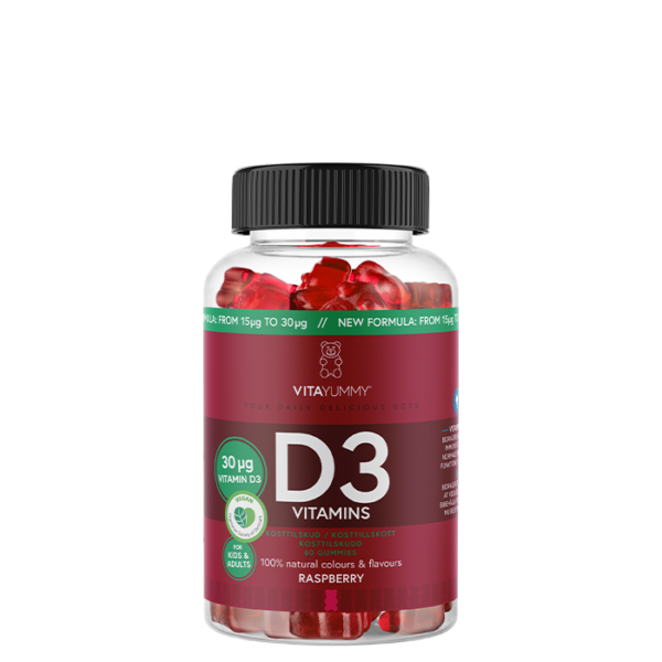 D3 Bringebær 60 Gummies