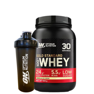Optimum Nutrition 100% Whey Gold Standard Myseprotein 908 g + Optimum Shaker 900 ml
