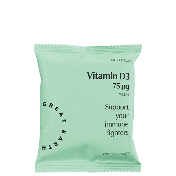 Vitamin D3 Vegan 75 ug 60 kapsler Refill