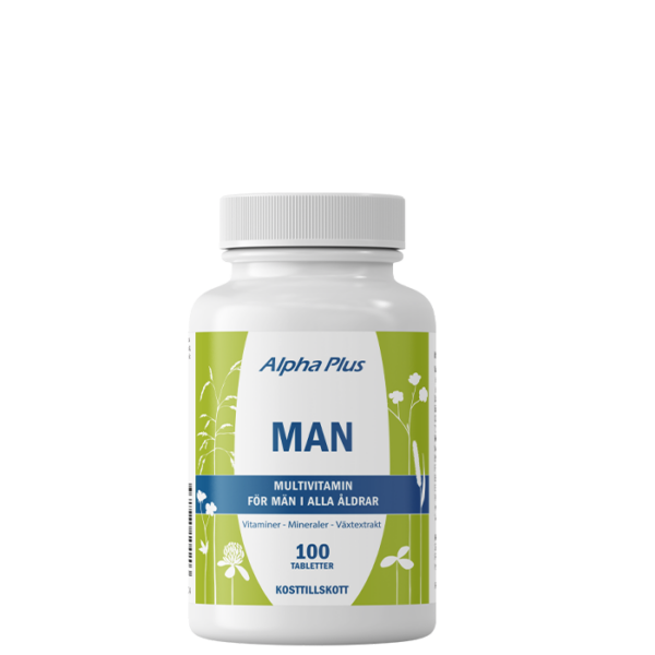 Vitaminer og mineraler Man 100 kapsler Alpha Plus