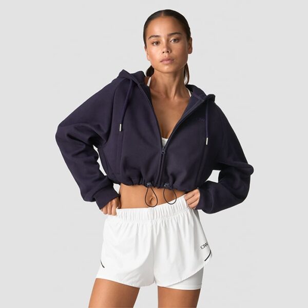 Everyday Cropped Zip Hoodie Wmn