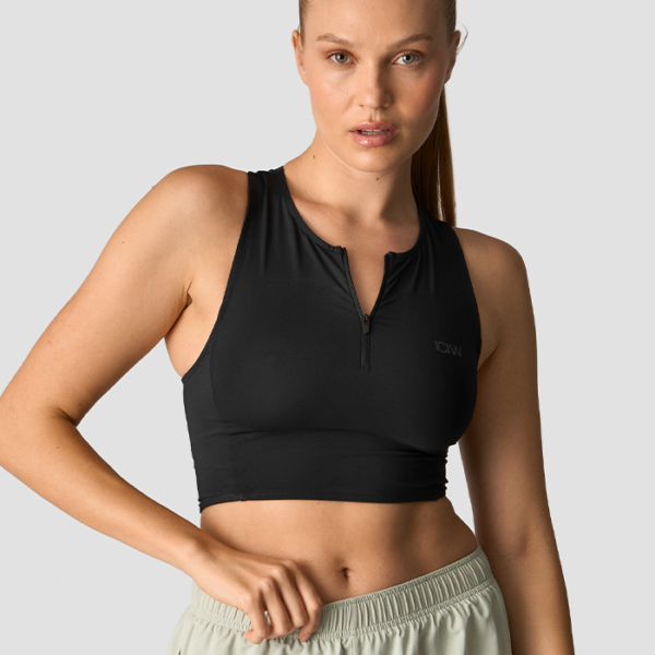 Mirage Cropped 1/4 Zip Tank Top Wmn