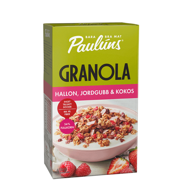 Granola Bringebær Jordbær Kokos 450 g