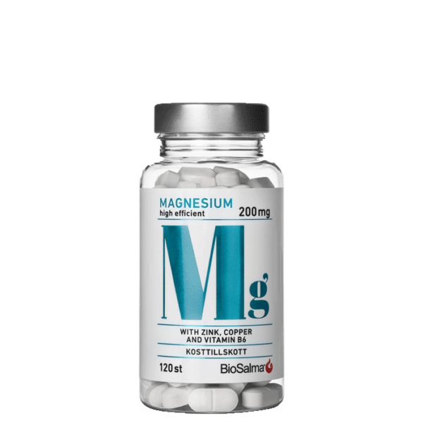 Magnesium 200mg Plus Sink Kobber B6 120 kapsler