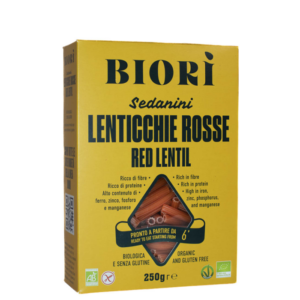 Rød Linsepasta Sedanini Glutenfri 250 g