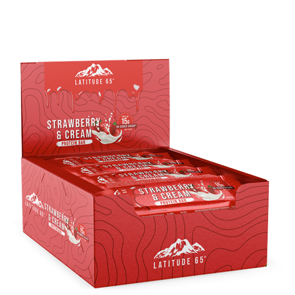 12 x Latitude 65 Protein Bar 45 g Strawberry Yoghurt