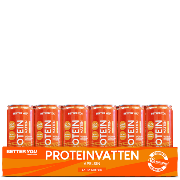 24 x Proteinvann Koffein Appelsin 330 ml