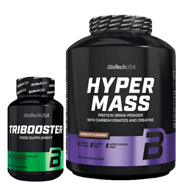 Hyper Mass Gainer 4 kg + Tribooster Testo 2000 mg 60 Tabletter