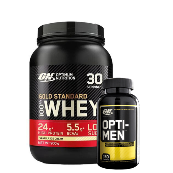 100 % Whey Gold Standard Myseprotein 908 g + Opti-Men