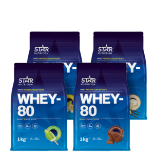 Mix&Match: 4 x Whey-80 Myseprotein 1 kg